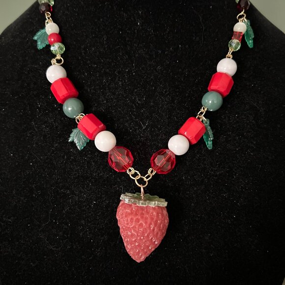 Handmade Strawberry Necklace - Picture 2 of 4